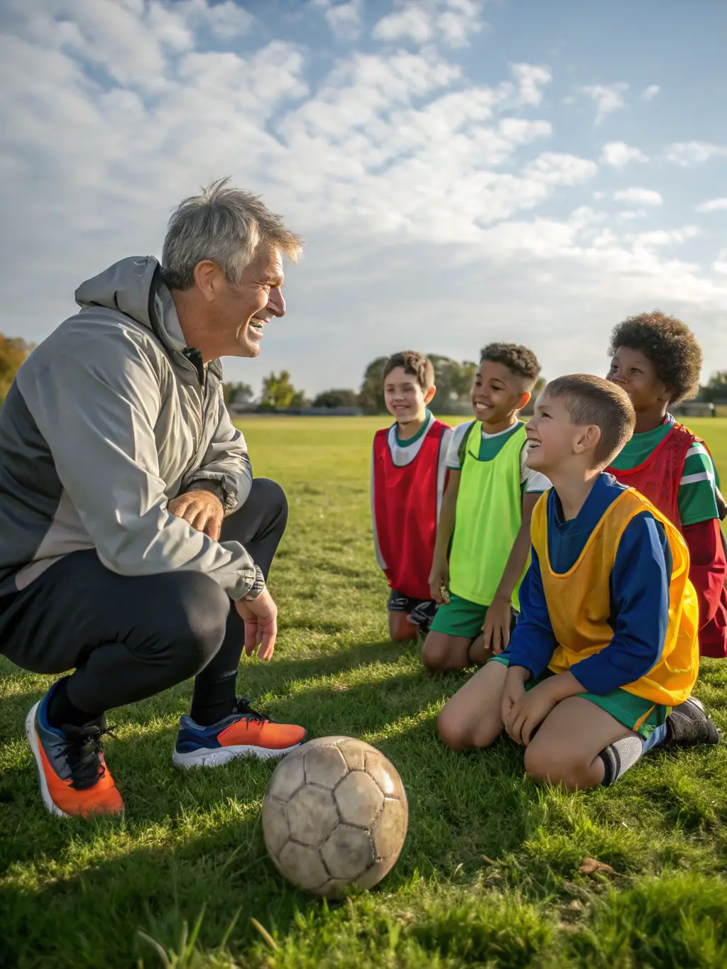 A focused image of a coach providing personalized training to a young soccer player, emphasizing the individual attention and skill development offered at ESCQ.